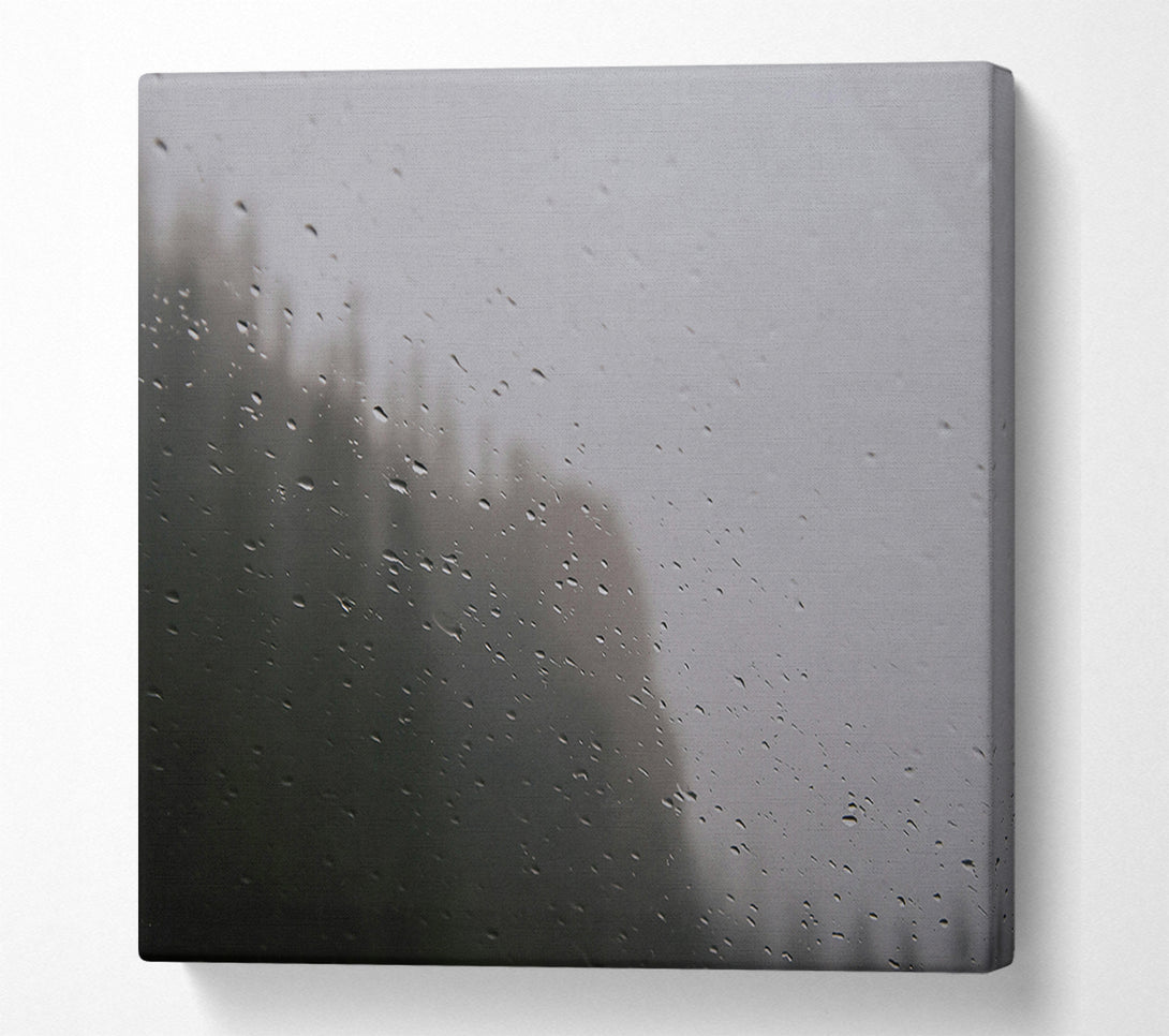  A Canvas Print of Gray Rain Through Glass Canvas Print