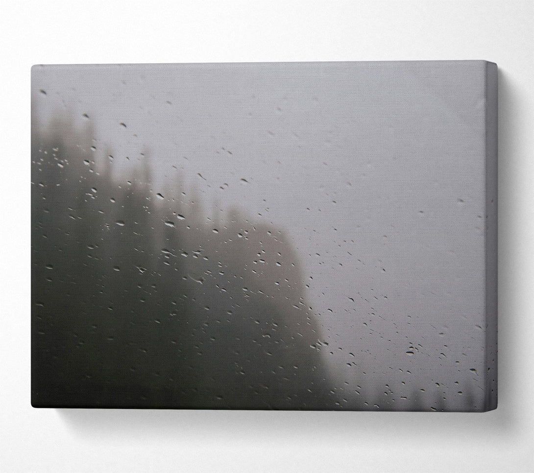 A Canvas Print of Gray Rain Through Glass Canvas Print