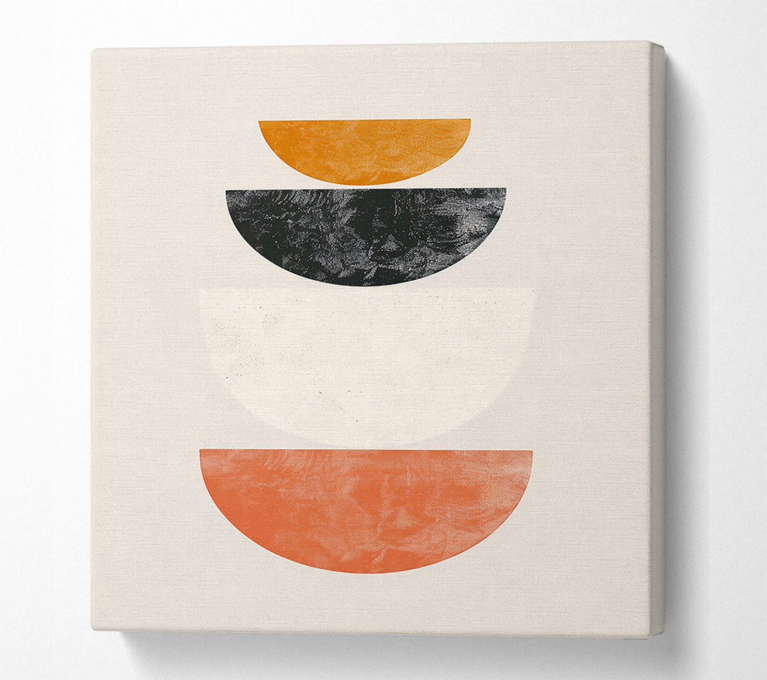 A Canvas Print of Coral Half Circles Canvas Art