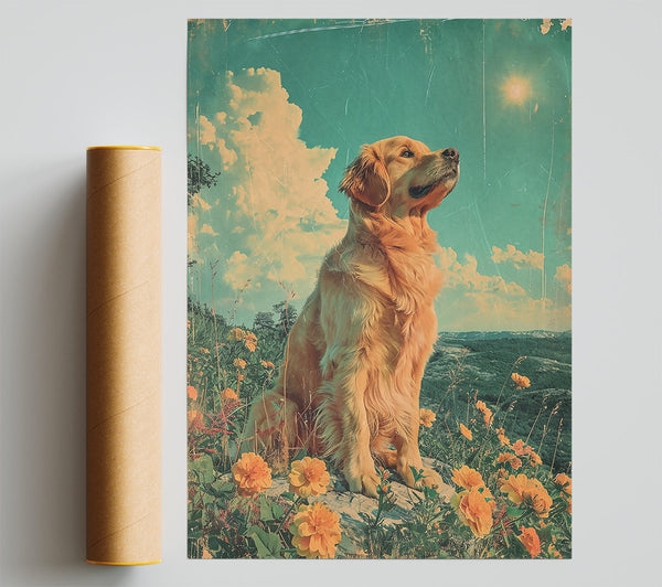 Golden Hope On Teal Poster