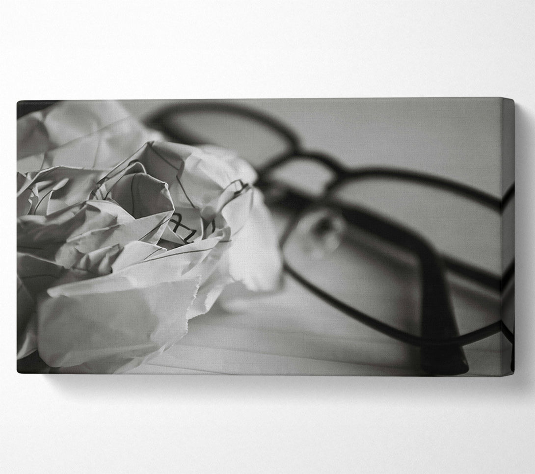  A Canvas Print of White Paper And Glasses Canvas Print
