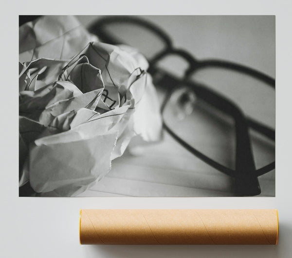 White Paper And Glasses Giclee Print