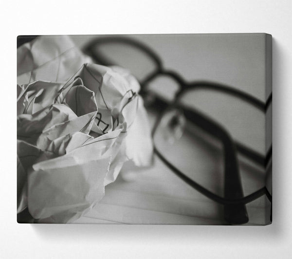  A Canvas Print of White Paper And Glasses Canvas Print