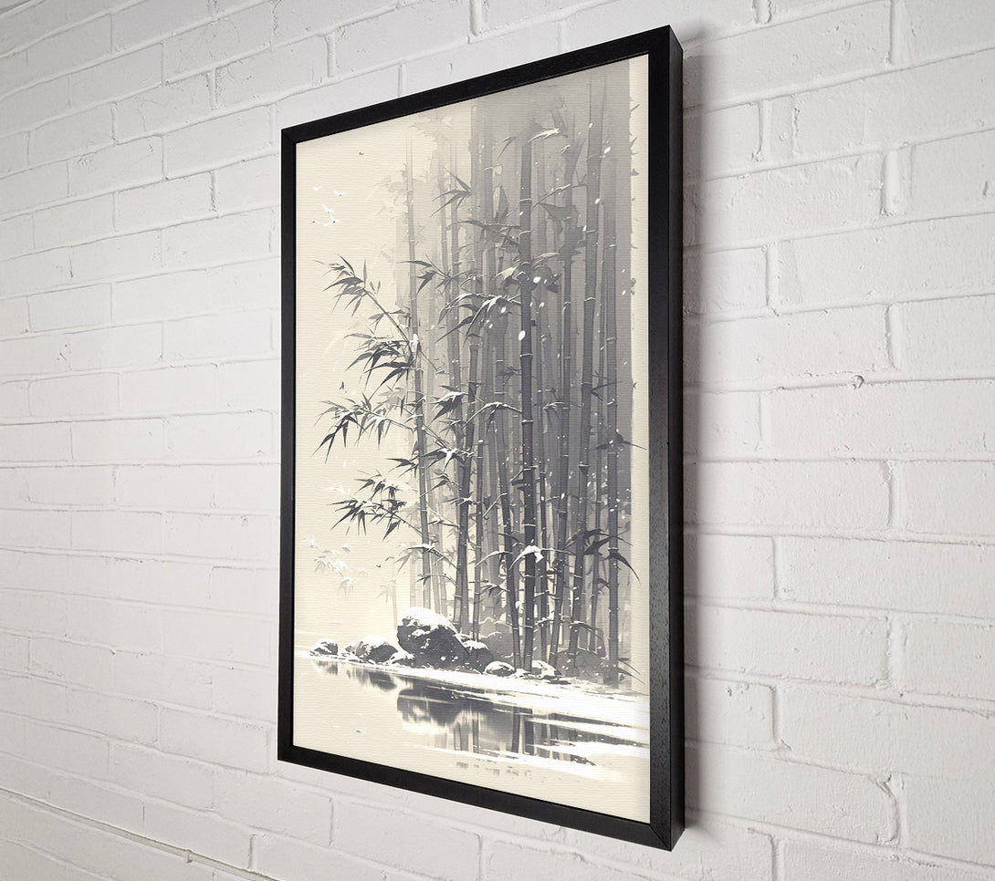  A Canvas Print of Pale Bamboo Grove Canvas Wall Art