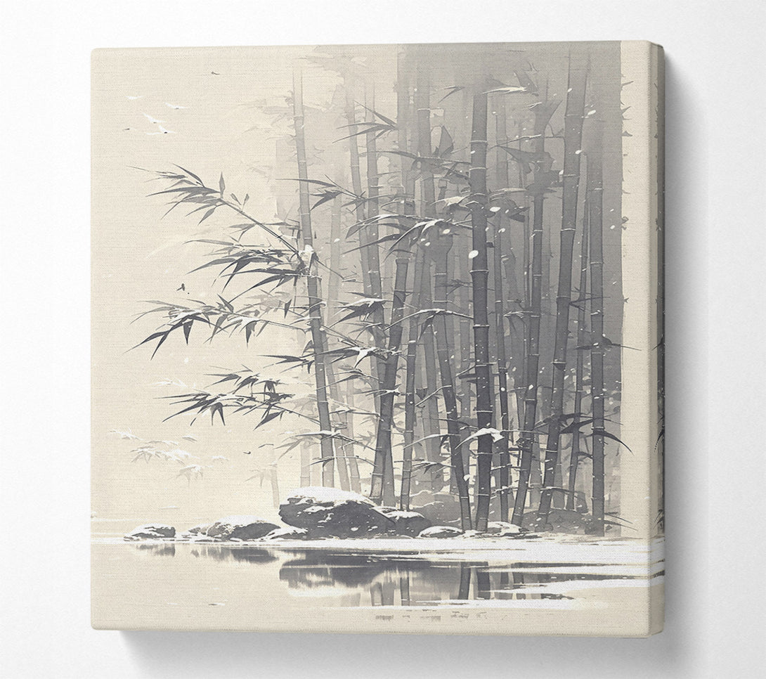  A Canvas Print of Pale Bamboo Grove Canvas Wall Art