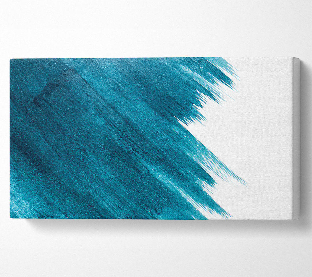  A Canvas Print of Teal Brushstrokes Canvas Wall Art