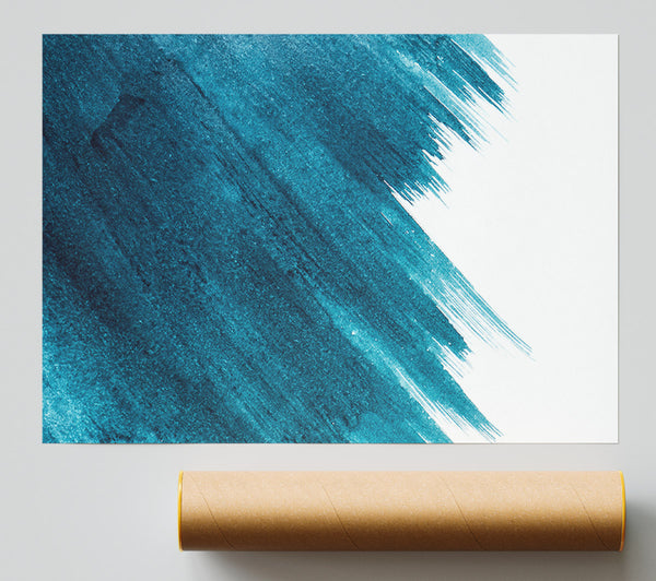 Teal Brushstrokes Giclee Print