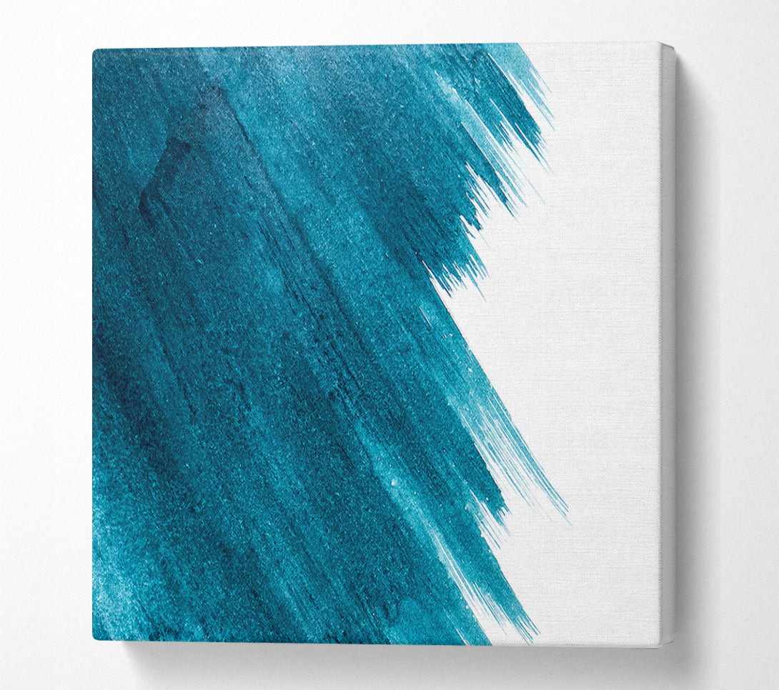  A Canvas Print of Teal Brushstrokes Canvas Wall Art