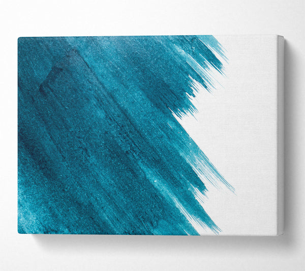  A Canvas Print of Teal Brushstrokes Canvas Wall Art