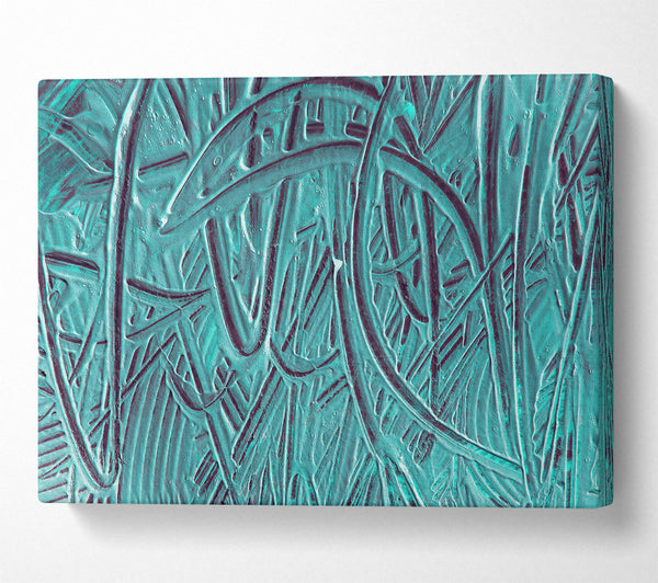  A Canvas Print of Teal Abstract Texture Canvas Art