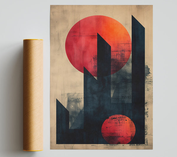 Abstract Sun And Buildings Poster