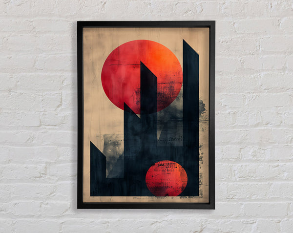 Abstract Sun And Buildings Framed Print