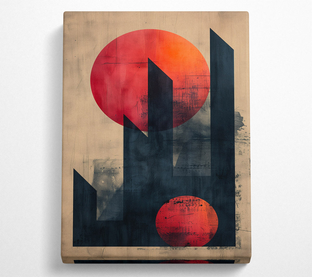  A Canvas Print of Abstract Sun And Buildings Canvas Print