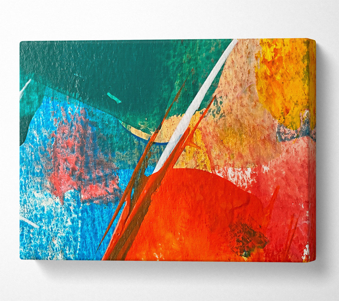  A Canvas Print of Crimson Abstract Strokes Canvas Wall Art