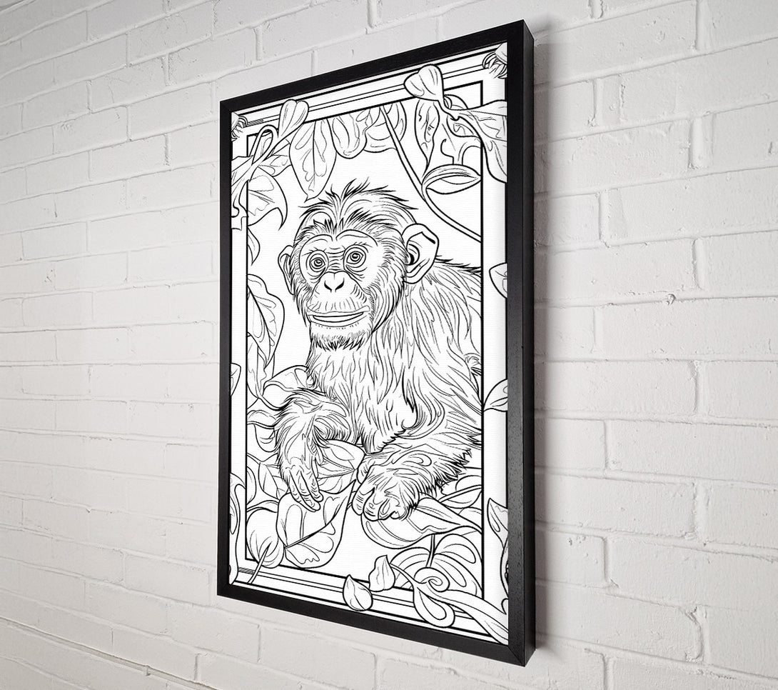  A Canvas Print of Green Jungle Chimp Canvas Art
