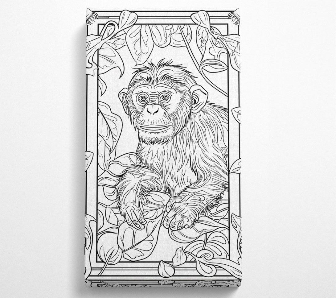  A Canvas Print of Green Jungle Chimp Canvas Art