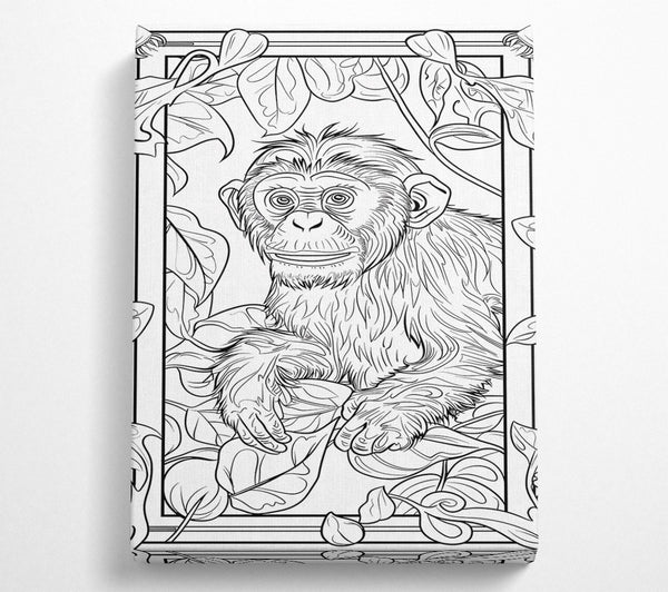  A Canvas Print of Green Jungle Chimp Canvas Art