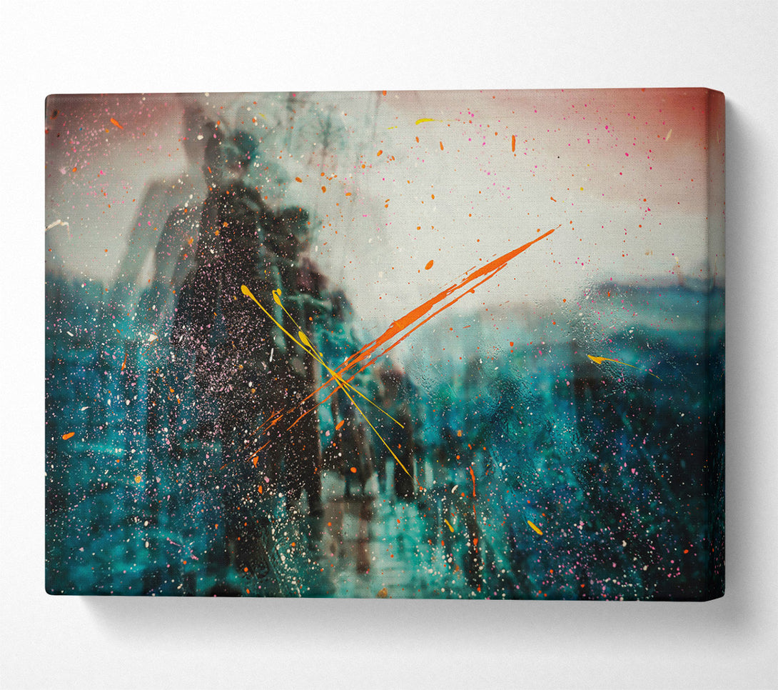  A Canvas Print of Teal Splashes Of Color Canvas Wall Art
