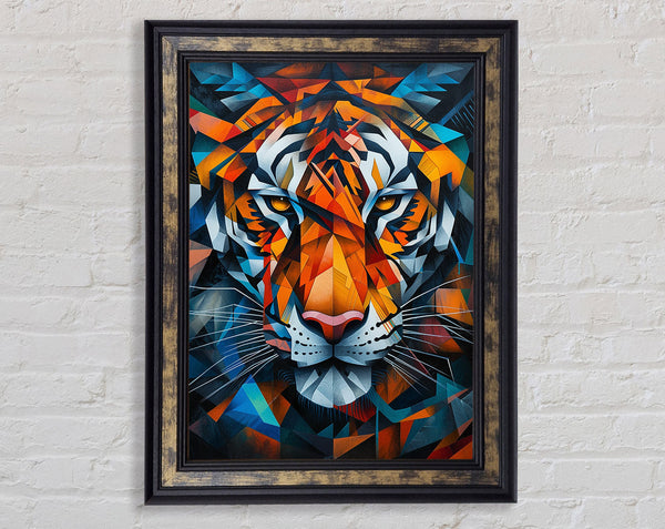 Abstract Tiger Stare Framed Print