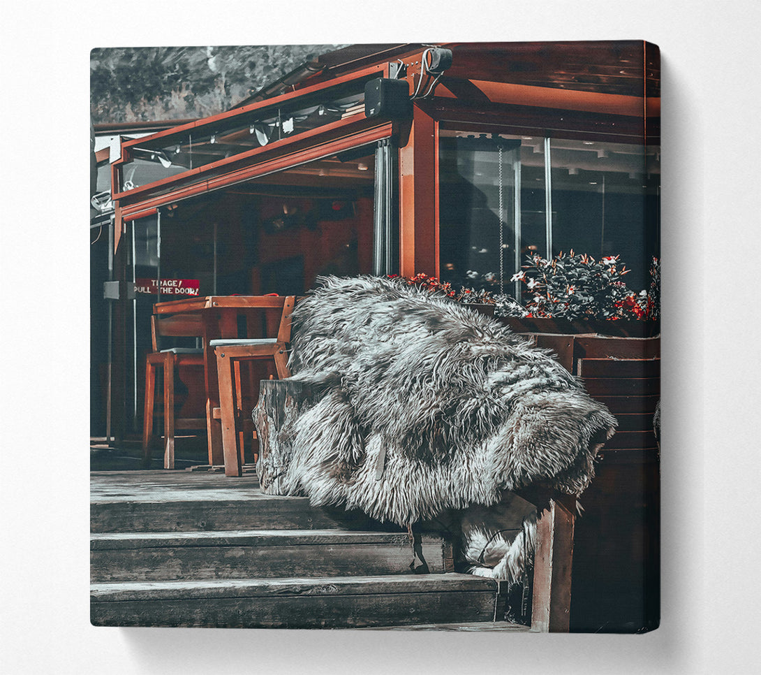  A Canvas Print of The Brown Fur Throw Canvas Print
