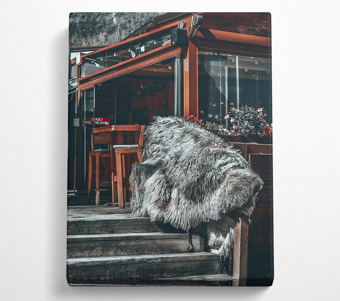  A Canvas Print of The Brown Fur Throw Canvas Print