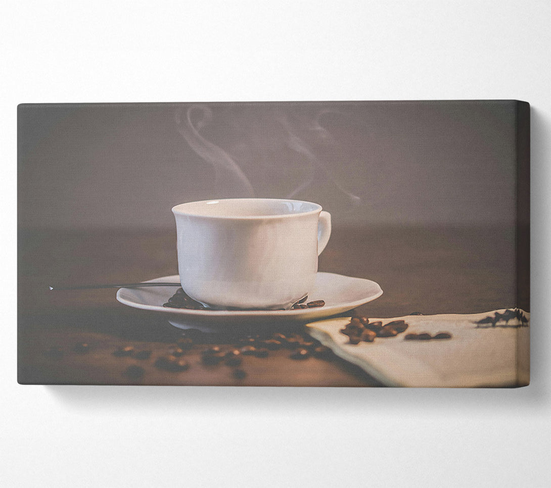  A Canvas Print of White Coffee Steam Canvas Print