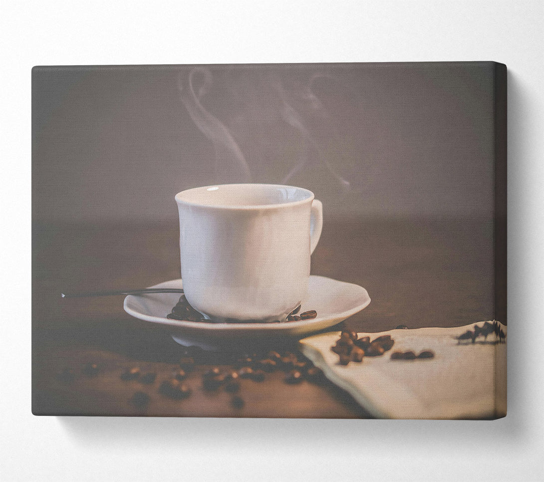  A Canvas Print of White Coffee Steam Canvas Print