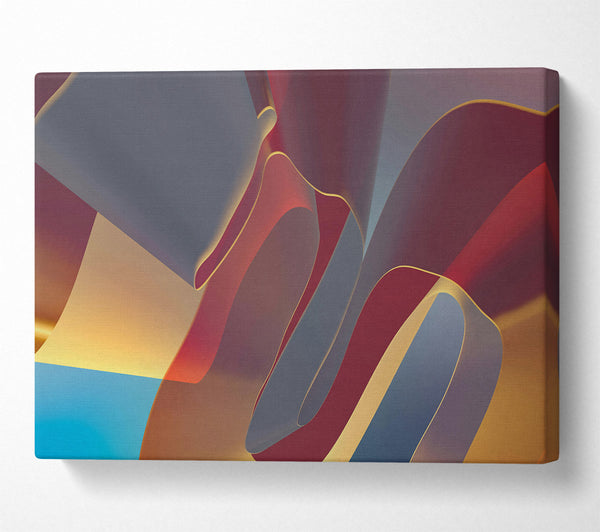  A Canvas Print of Crimson Curvature Flow Canvas Wall Art