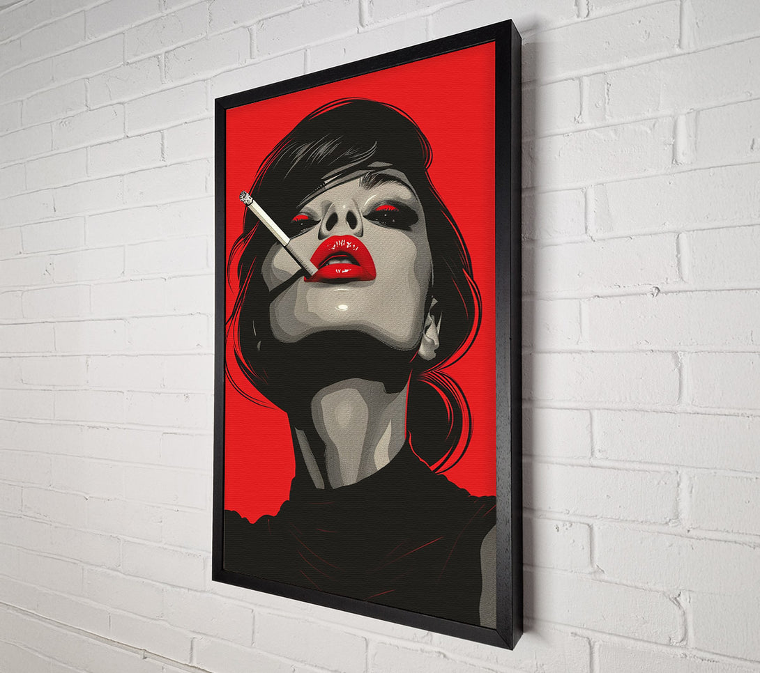  A Canvas Print of Abstract Woman Smoking Canvas Print