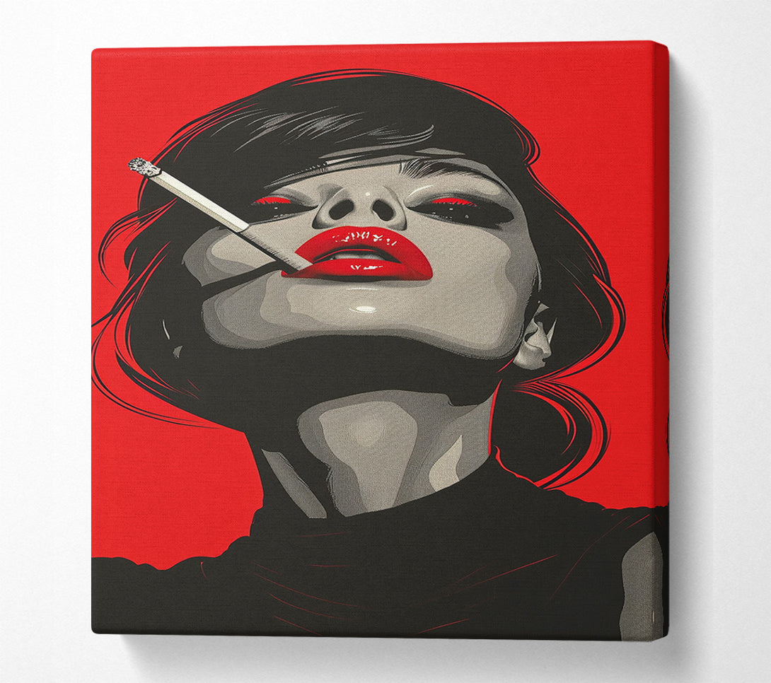  A Canvas Print of Abstract Woman Smoking Canvas Print