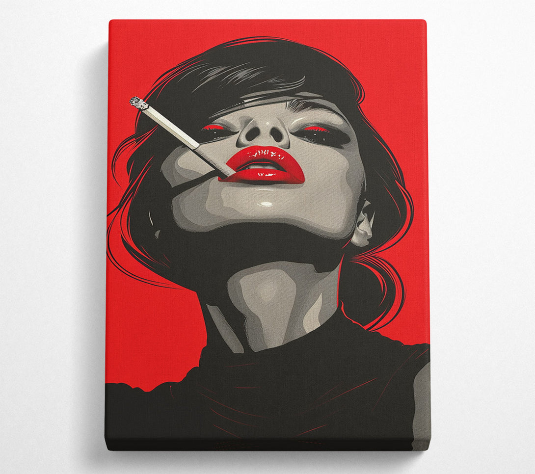  A Canvas Print of Abstract Woman Smoking Canvas Print