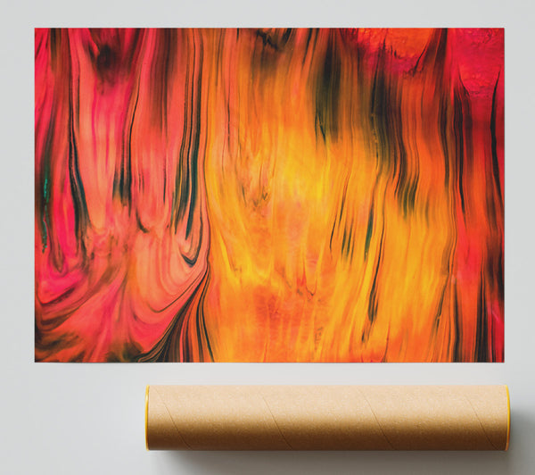 Crimson Fire Flow Giclee Print