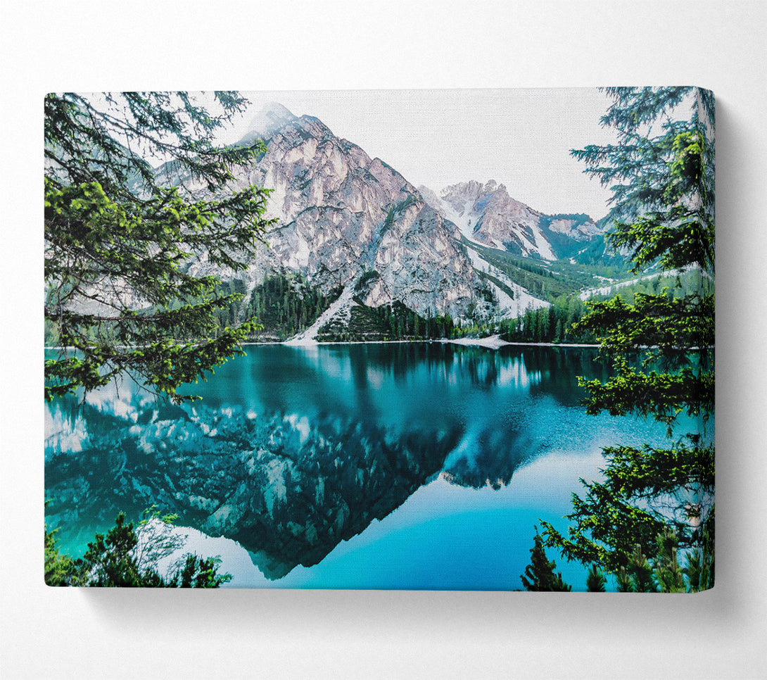  A Canvas Print of Azure Mountain Reflection Canvas Print