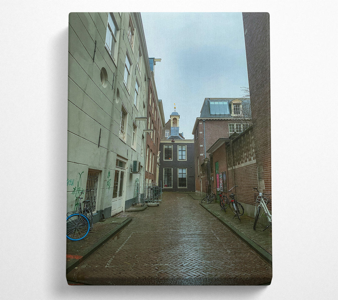  A Canvas Print of Grey Brick Alleyway Canvas Wall Art