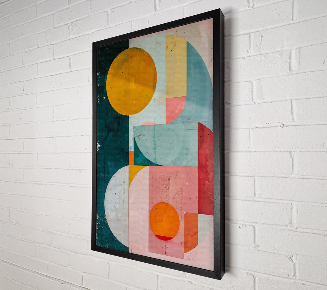  A Canvas Print of Pink Geometric Circles Canvas Wall Art