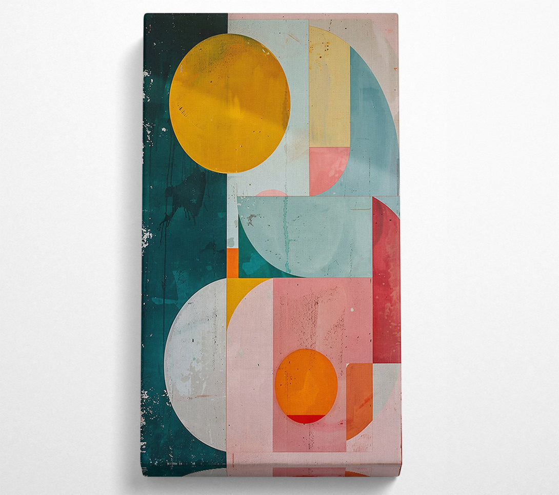  A Canvas Print of Pink Geometric Circles Canvas Wall Art