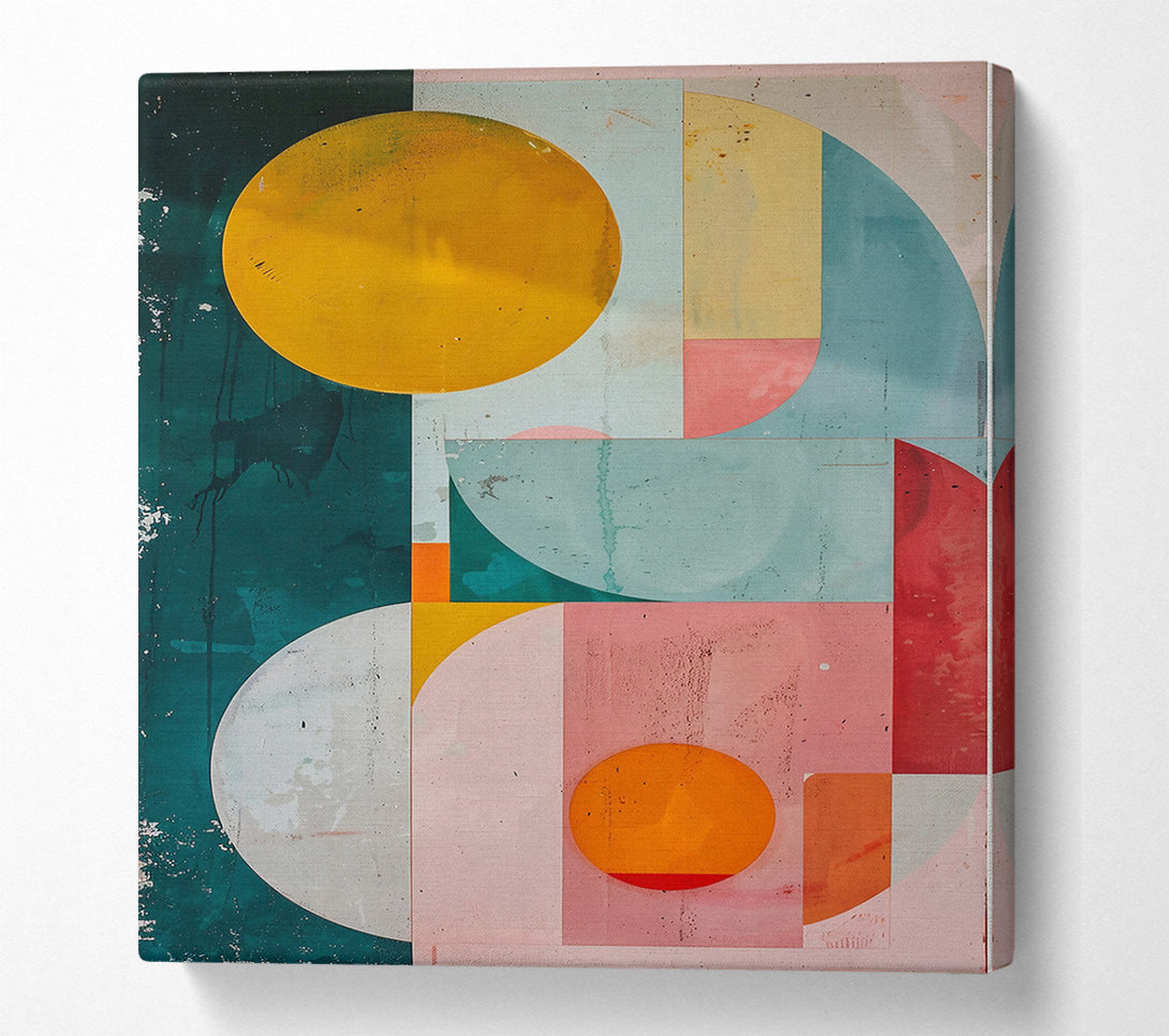  A Canvas Print of Pink Geometric Circles Canvas Wall Art