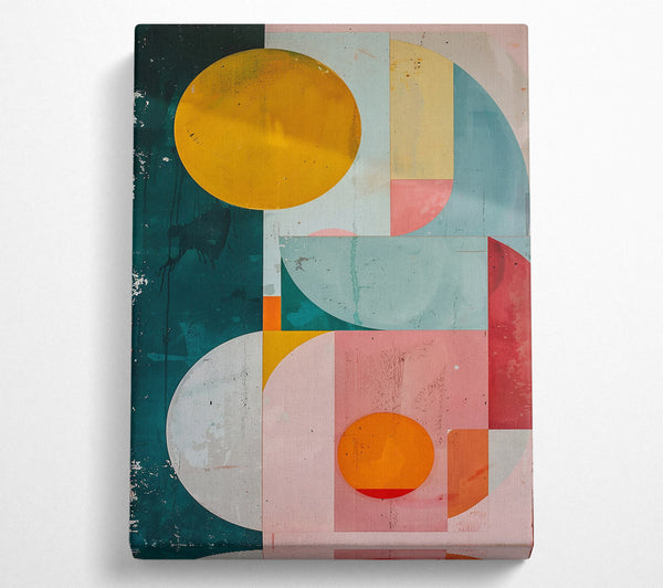  A Canvas Print of Pink Geometric Circles Canvas Wall Art