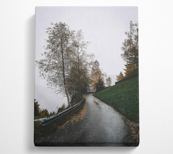  A Canvas Print of Green Road To Fog Canvas Art