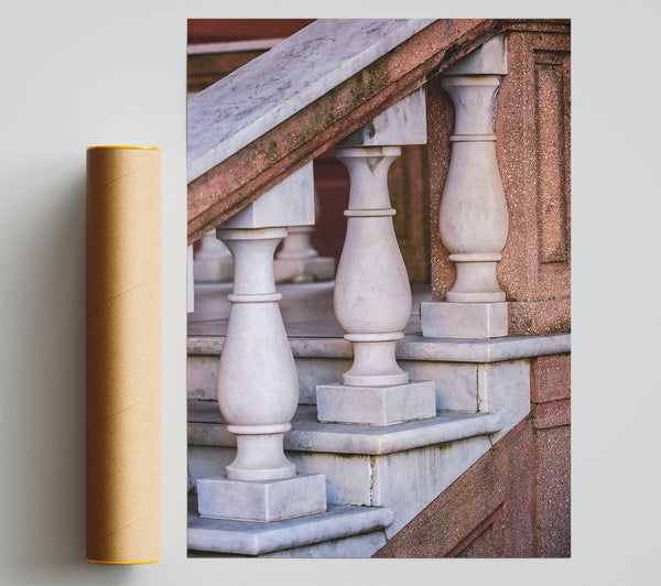 White Marble Stairway Giclee Print