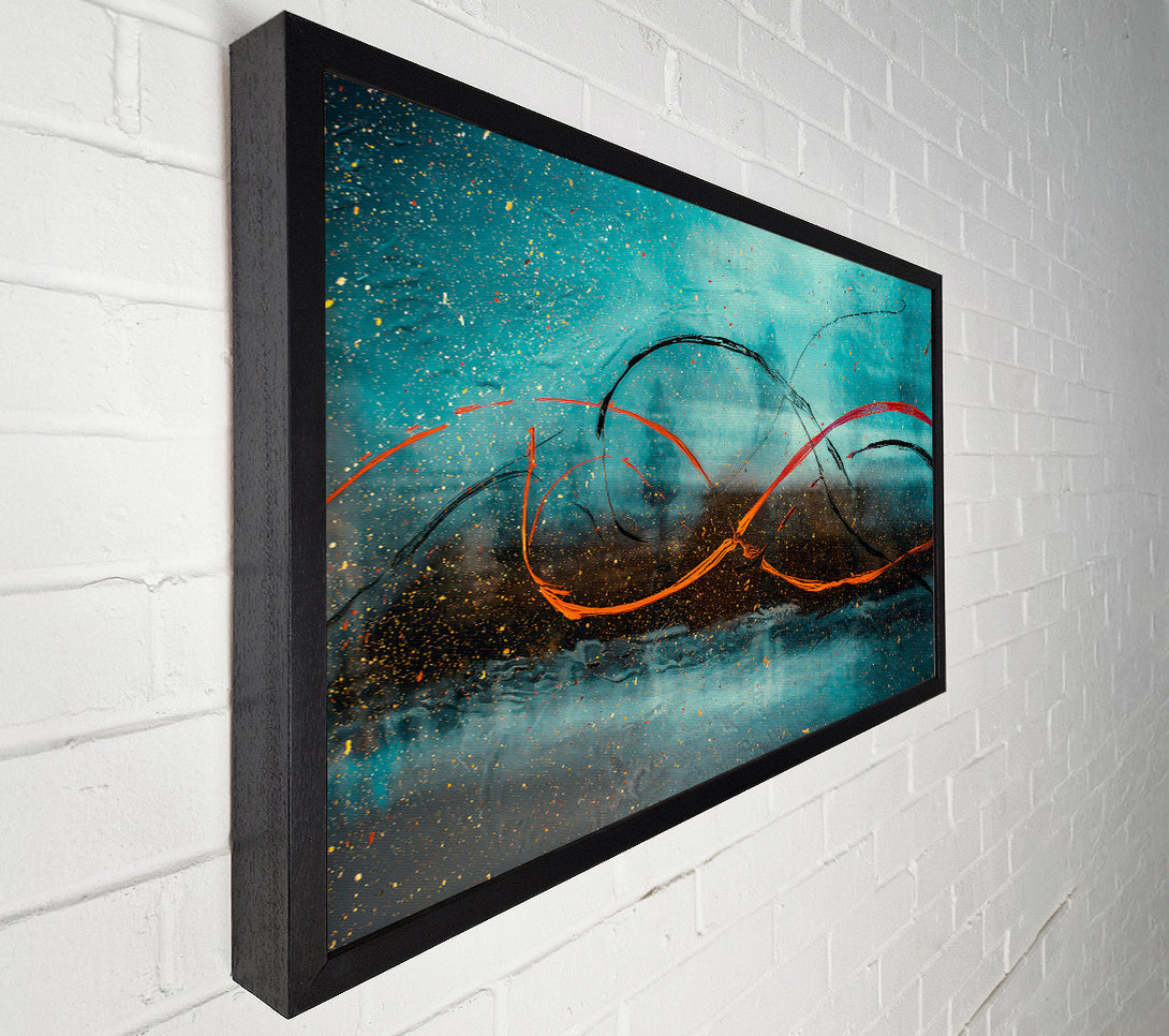  A Canvas Print of Azure Swirls And Sparks Canvas Print
