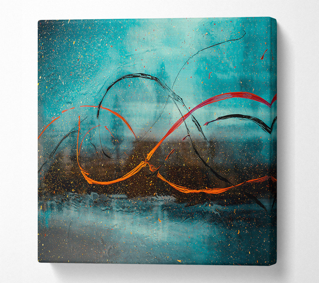  A Canvas Print of Azure Swirls And Sparks Canvas Print