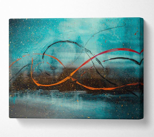  A Canvas Print of Azure Swirls And Sparks Canvas Print