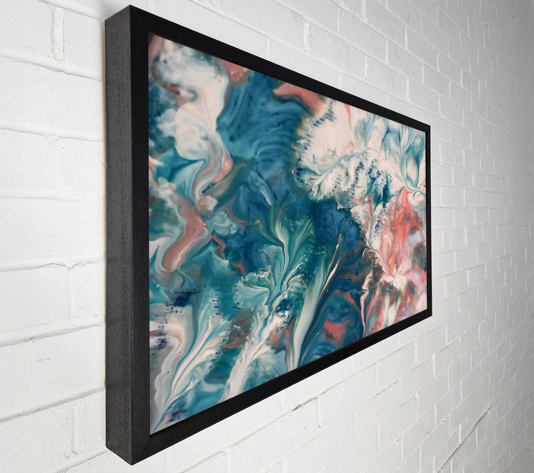  A Canvas Print of Teal And Rose Swirl Canvas Print