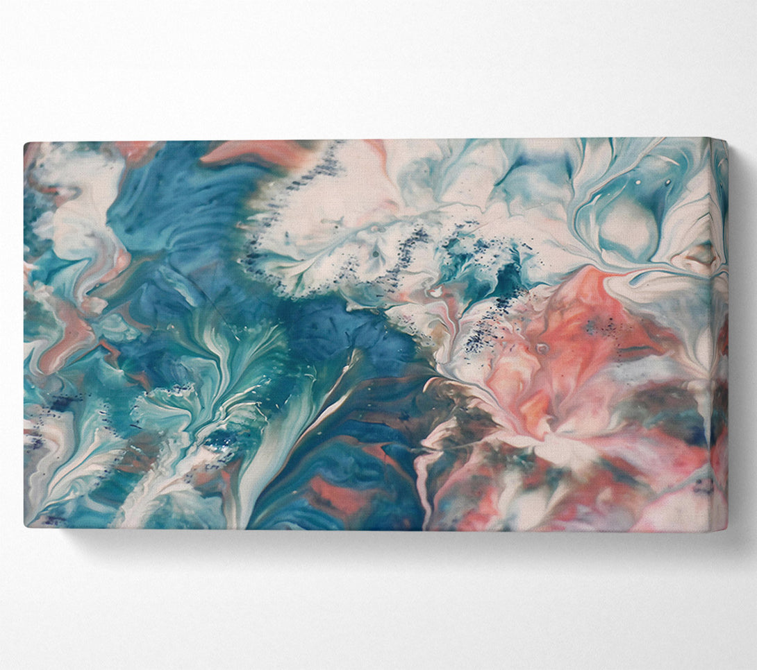 A Canvas Print of Teal And Rose Swirl Canvas Print