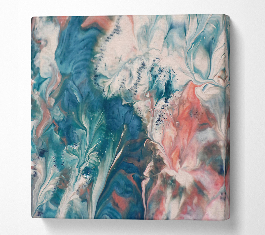  A Canvas Print of Teal And Rose Swirl Canvas Print