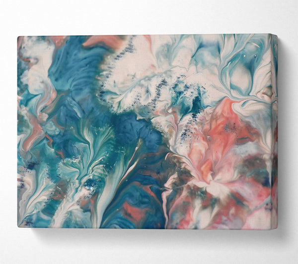  A Canvas Print of Teal And Rose Swirl Canvas Print