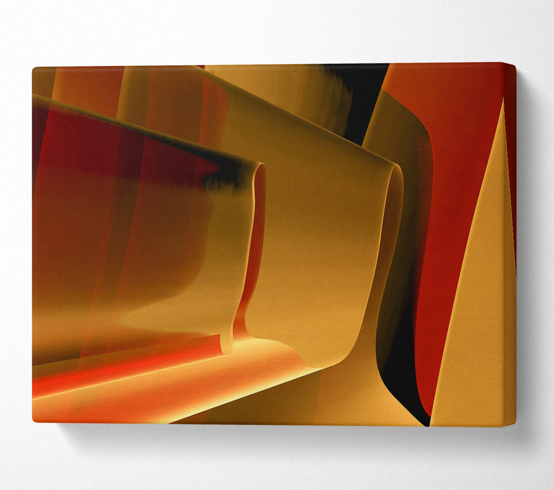  A Canvas Print of Golden Abstract Curves Canvas Art