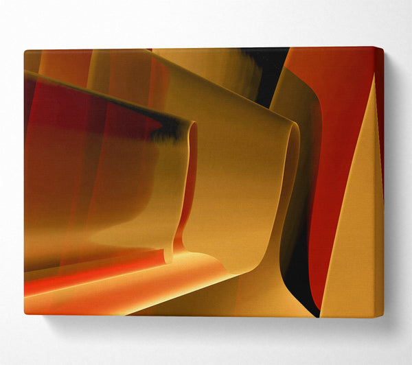  A Canvas Print of Golden Abstract Curves Canvas Art