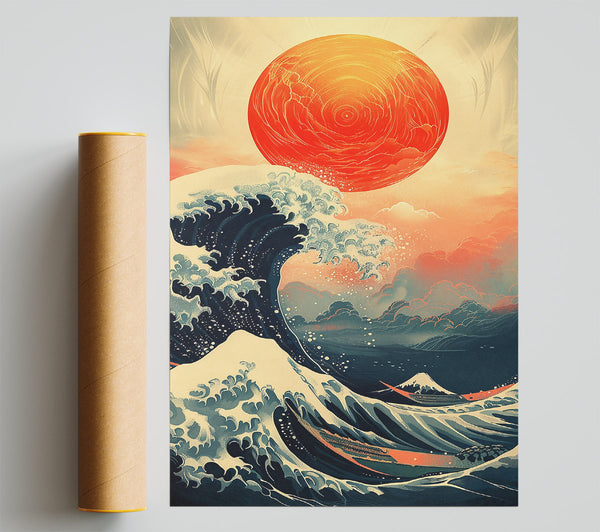 Crimson Wave Rising Giclee Print